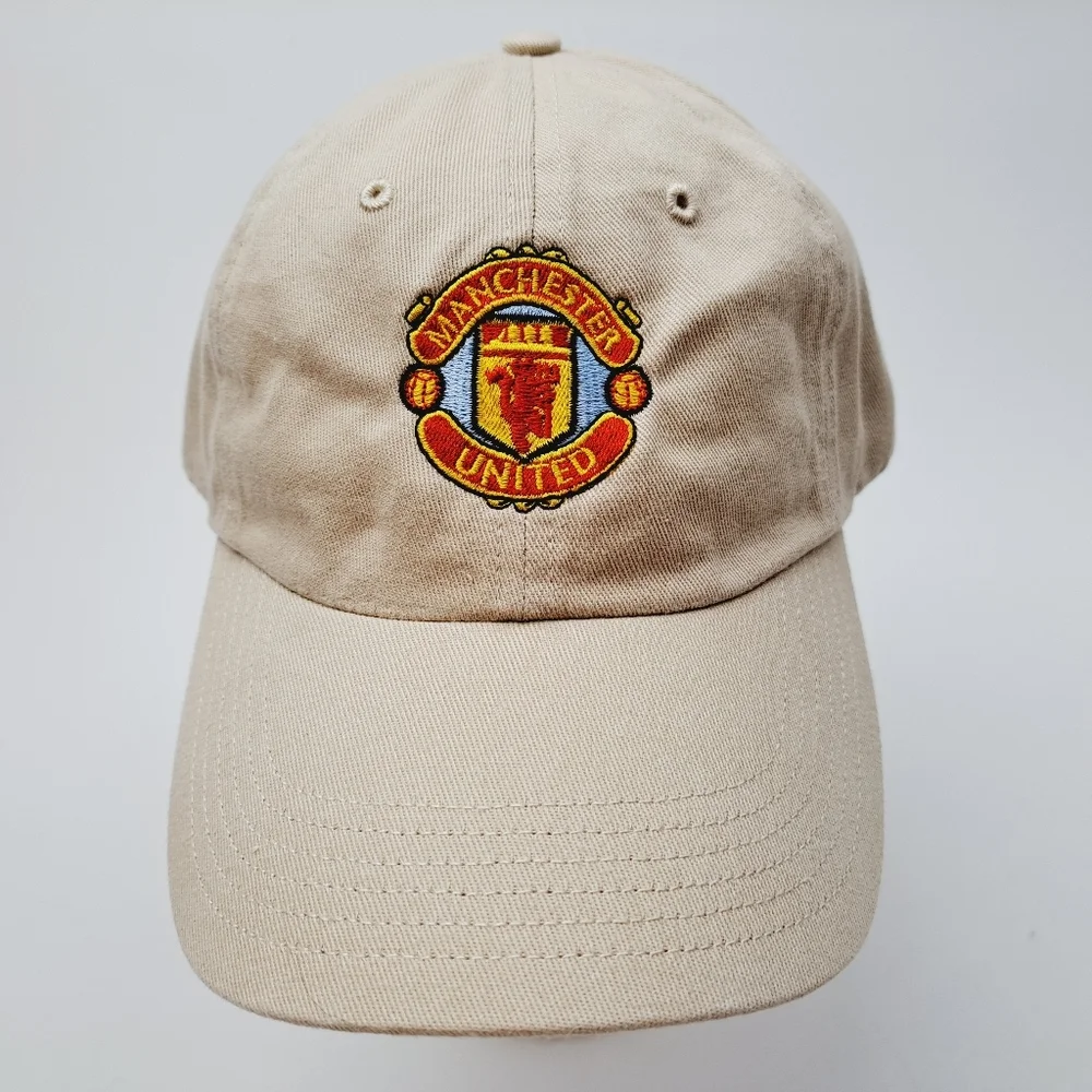 Manchester United Football Club Soccer Hat Relaxed Cotton Tan Embroidered